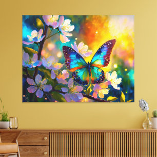 Toile Cerise Imaginaire Sunrise Papillon