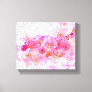 Toile Cerisier japonais aux fleurs rose pastel