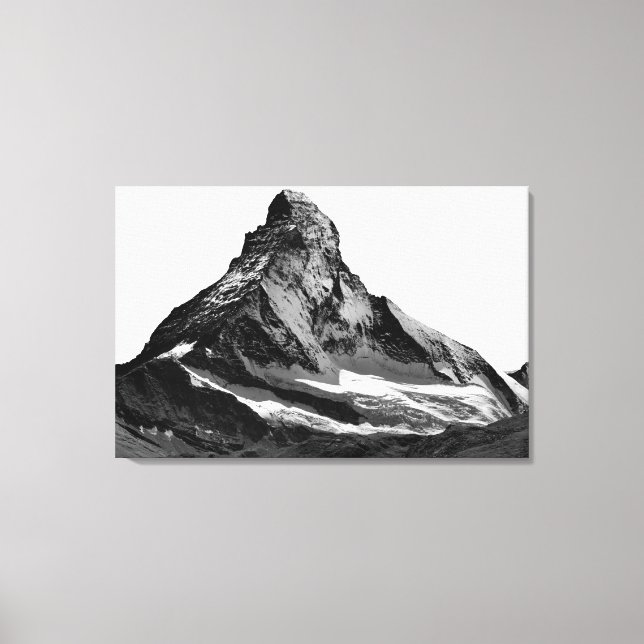 Toile Cervin noir et blanc face nord (Recto)