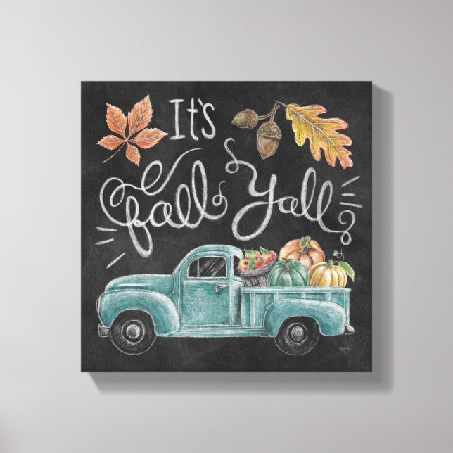 Toile C'est Automne Y'all - Chalkboard Truck (Recto)