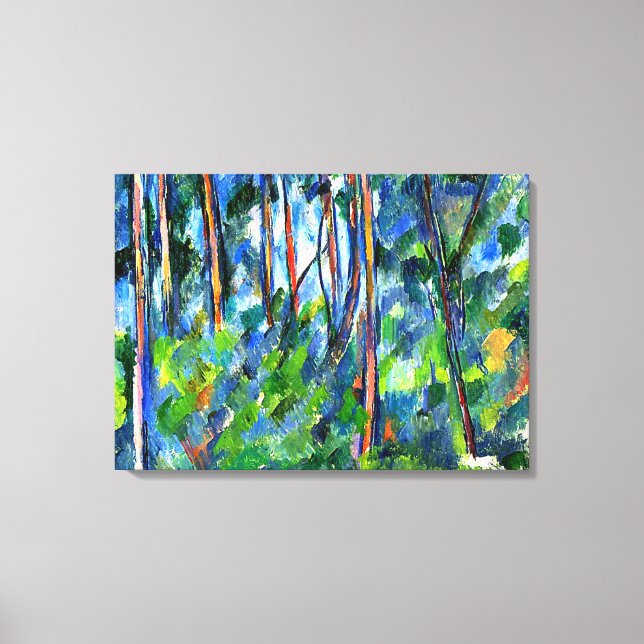 Toile Cézanne - Dans les Bois, célèbre peinture (Recto)