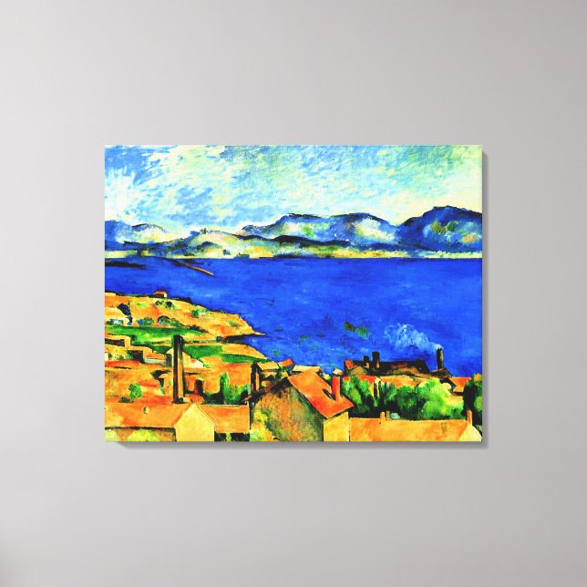 Toile Cezanne - Golfe de Marseille, célèbre peinture, (Recto)