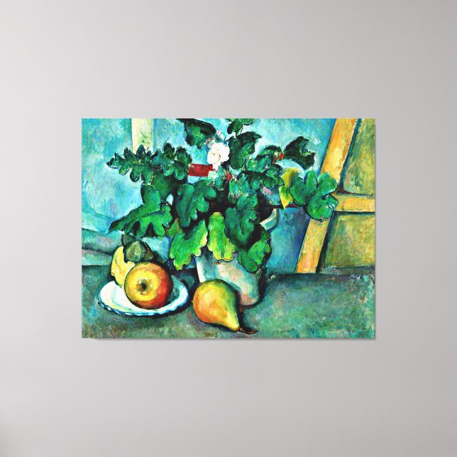 Toile Cezanne - Pot de primeurs et fruits (Recto)