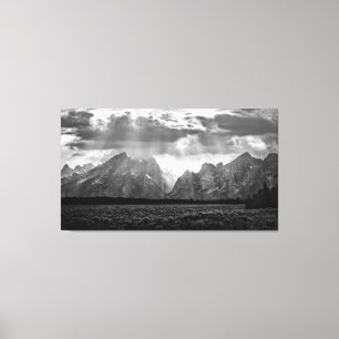 Toile Chaîne de montagne grande de Teton en noir et