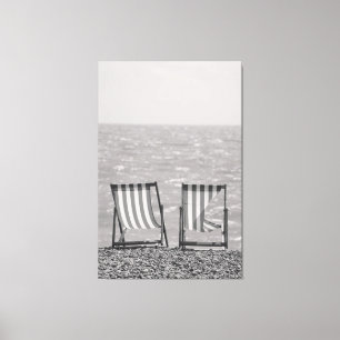 Toile Chaises de plage rayées vintage