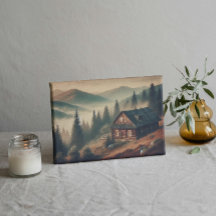 "Chalet de montagne rustique dans le brouillard –