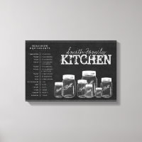 Chalkboard Mason Jars Cuisine Canvas
