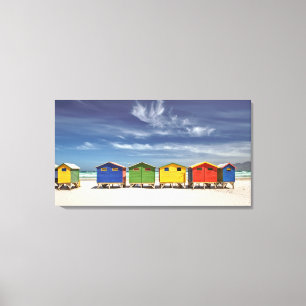 Toile Chambres de plage colorées Muizenberg, Afrique