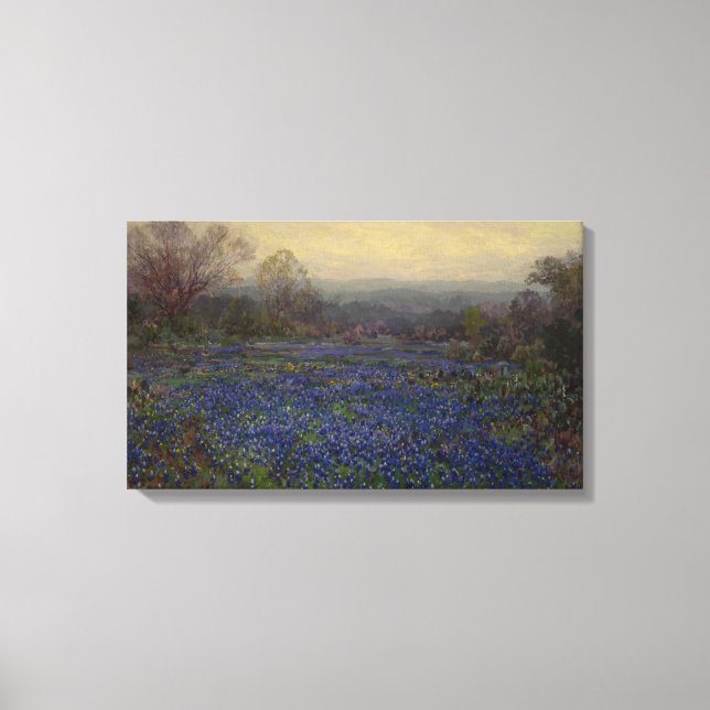 Toile Champ de fleurs de bleuets (paysage rural) (Recto)