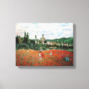 Toile Champ de Monet de Red Poppies