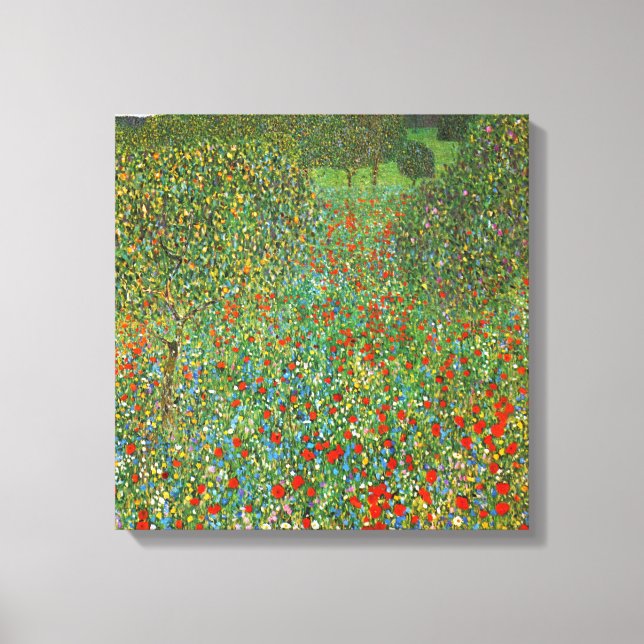 Toile Champ de pavot Gustav Klimt (Recto)