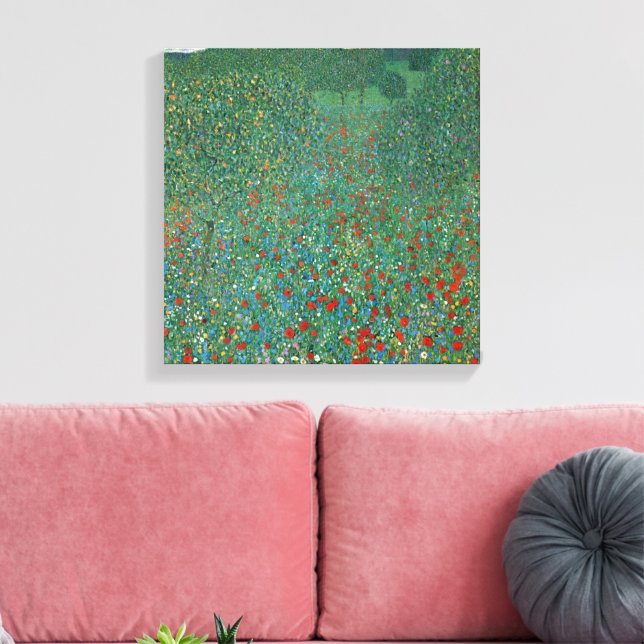 Toile Champ de pavot par Gustav Klimt, Art Nouveau Vinta (Insitu(Salon))