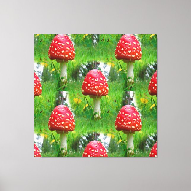 Toile Champignons Amanite tue-mouches (Recto)