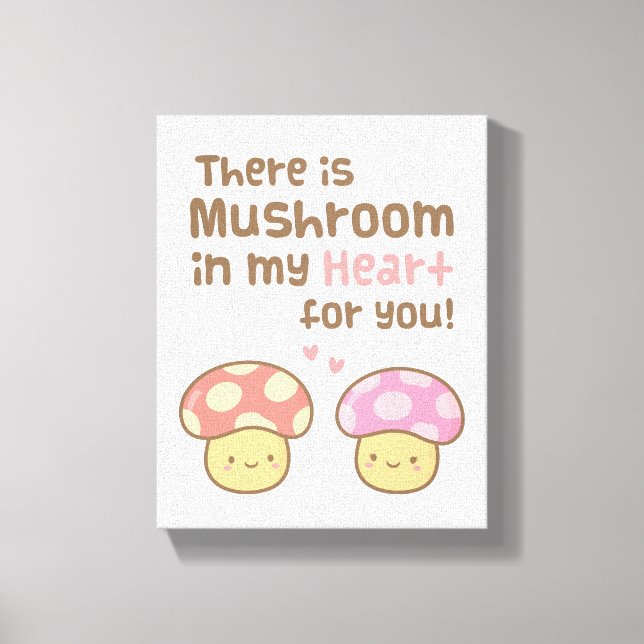 Toile Champignons mignons dans mon coeur pour vous amour (Recto)