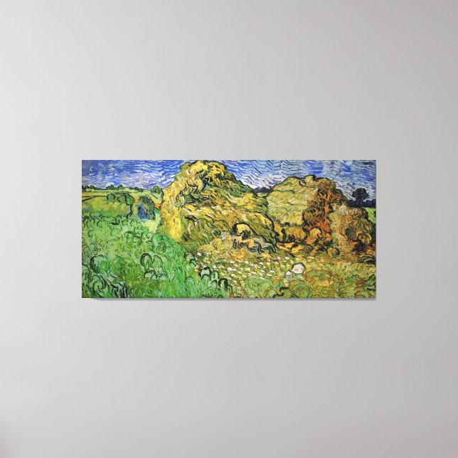 Toile Champs de blé avec piles, Vincent van Gogh. Fin i (Recto)