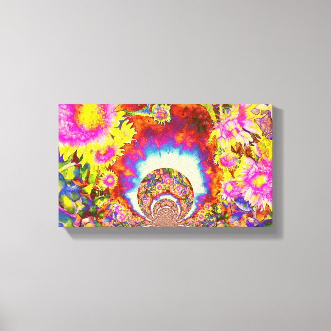Toile Champs de tournesol pour toujours - mandala (Recto)