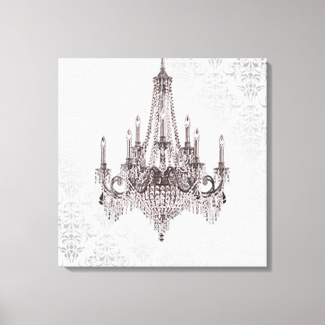 Toile Chandelier rose (Recto)