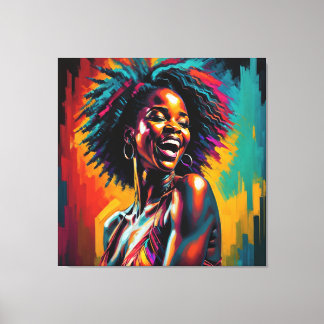 Toile Chanteur africain-américain de Neon Jazz