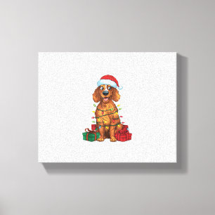Toile Chapeau de Père Noël éclairage de Noël Setter Angl