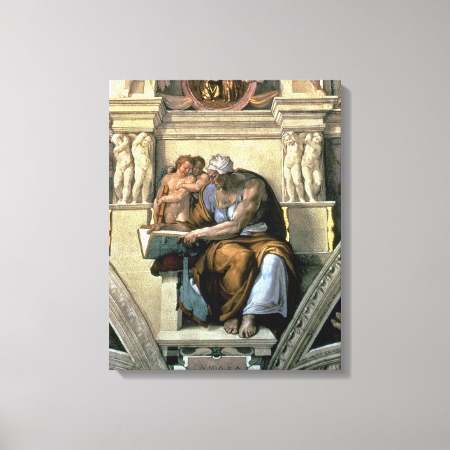 Toile Chapelle Sixtine Plafond : Cumaean Sibyl, 1510 (Recto)