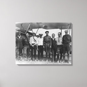 Toile Charles Lindbergh avec 7 hommes, incluant