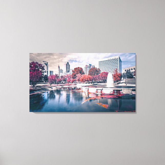 Toile Charlotte skyline au coucher du soleil (Recto)
