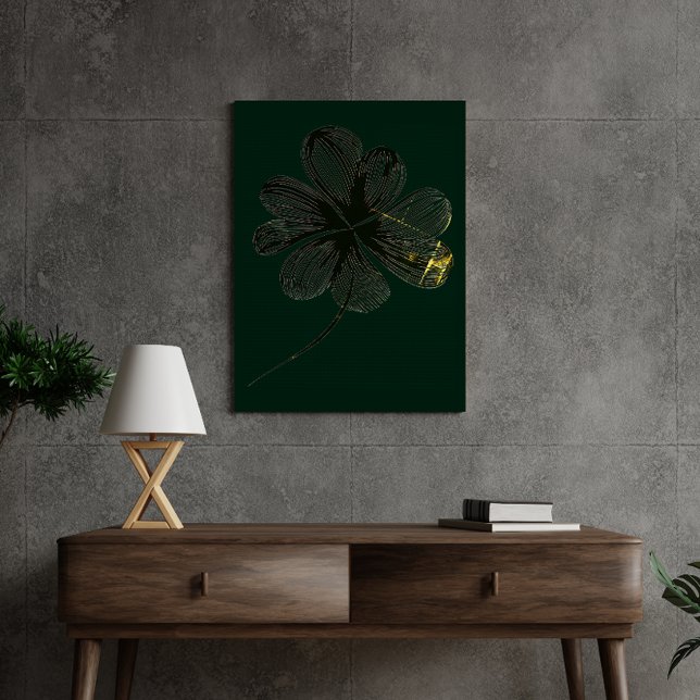 Toile Charme stylisé | Trèfle à quatre feuilles (28 cm x (Créateur téléchargé)