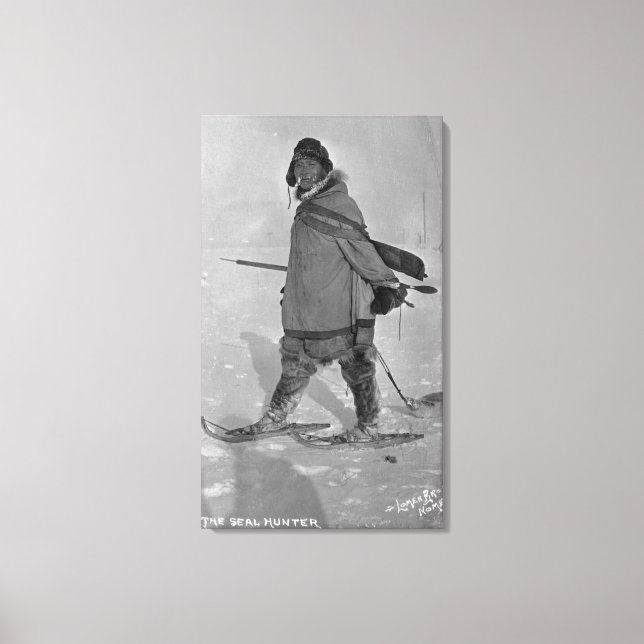 Toile Chasseur de phoque de l'Alaska avec raquettes Phot (Recto)