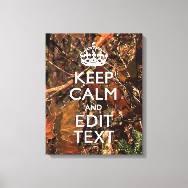 Toile Chasseurs Automne Camouflage Gardez Le Calme Votre (Recto)