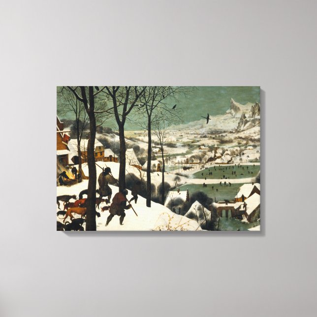 Toile Chasseurs dans la neige (par Pieter Bruegel l'Anci (Recto)