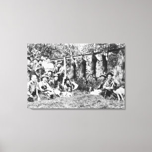 Toile Chasseurs de cerfs avec leurs chiens à Hood Canal