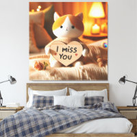Chat adorable peluche avec message de coeur