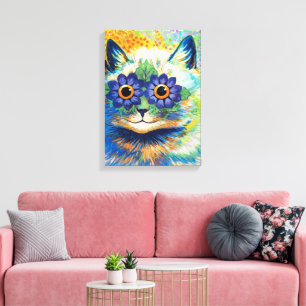 Toile Chat aux yeux de fleurs   Louis Wain  