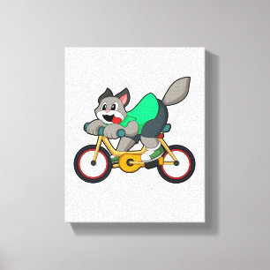 Toile Chat avec vélo