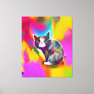 Toile Chat coloré