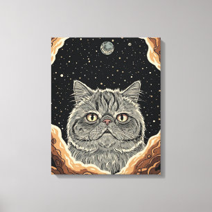Toile Chat Cosmique