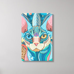 Toile Chat cosmique de Sphynx