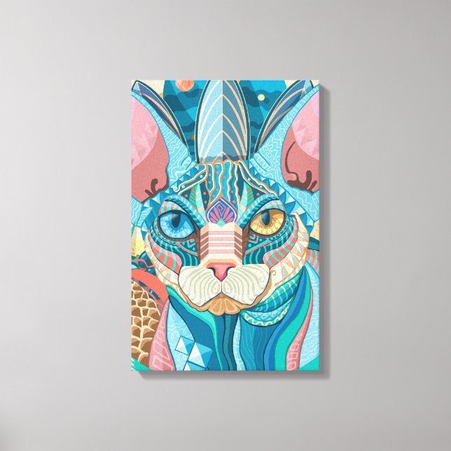 Toile Chat cosmique Sphynx (Recto)