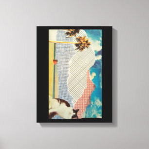 Toile Chat dans un paysage étrange