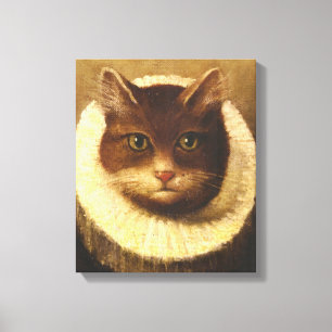 Toile Chat Dans Un Ruff Cute Art Victorien Peinture Vint