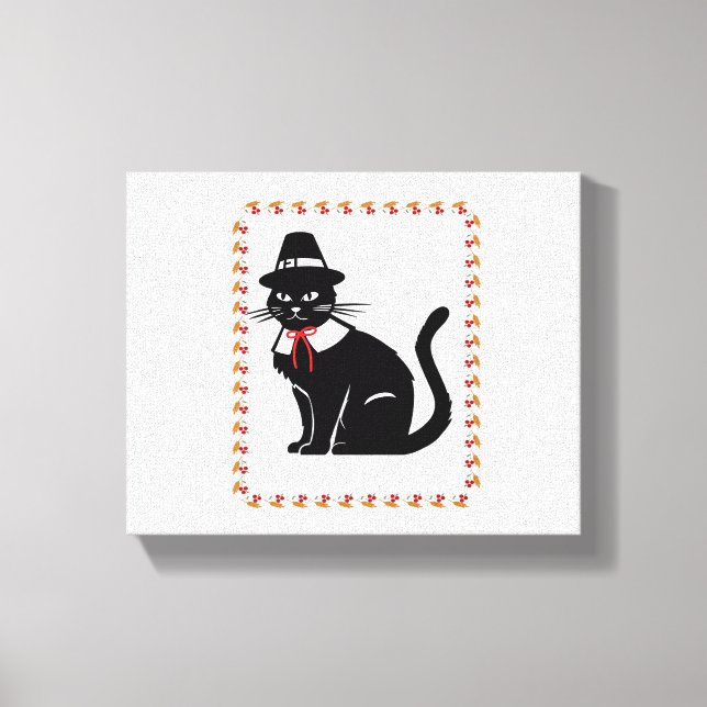 Toile Chat de pèlerin T-shirt surdimensionné (Recto)