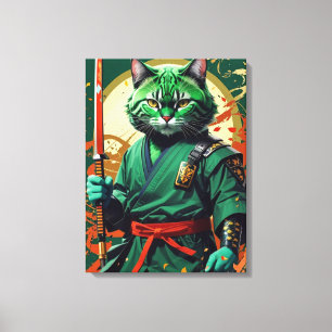 Toile Chat de Samurai
