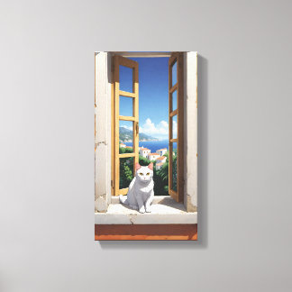 Toile Chat en Italie Canvas Wall Art
