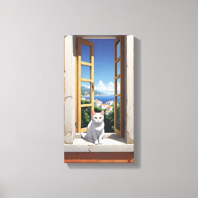 Toile Chat en Italie Canvas Wall Art (Recto)