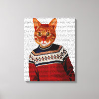 Chat en pull-over