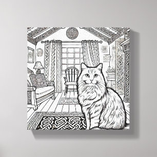 Toile Chat gras et facile #47