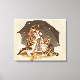 Toile Chat Kitten chaton antique vintage jolie mignonne