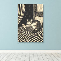 chat lisant au lit