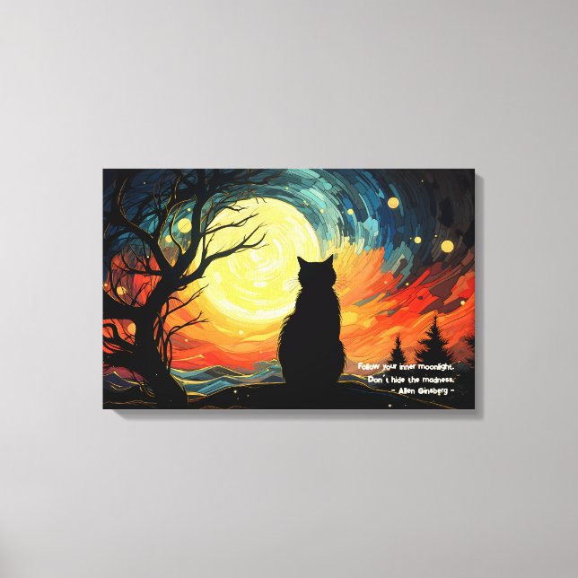 Toile Chat Lune (Recto)