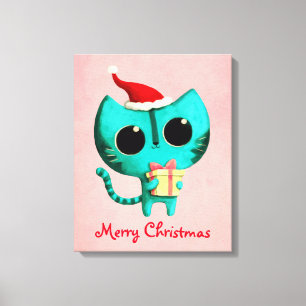 Toile Chat mignon de Noël